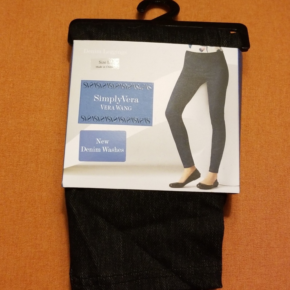 Black denim leggings